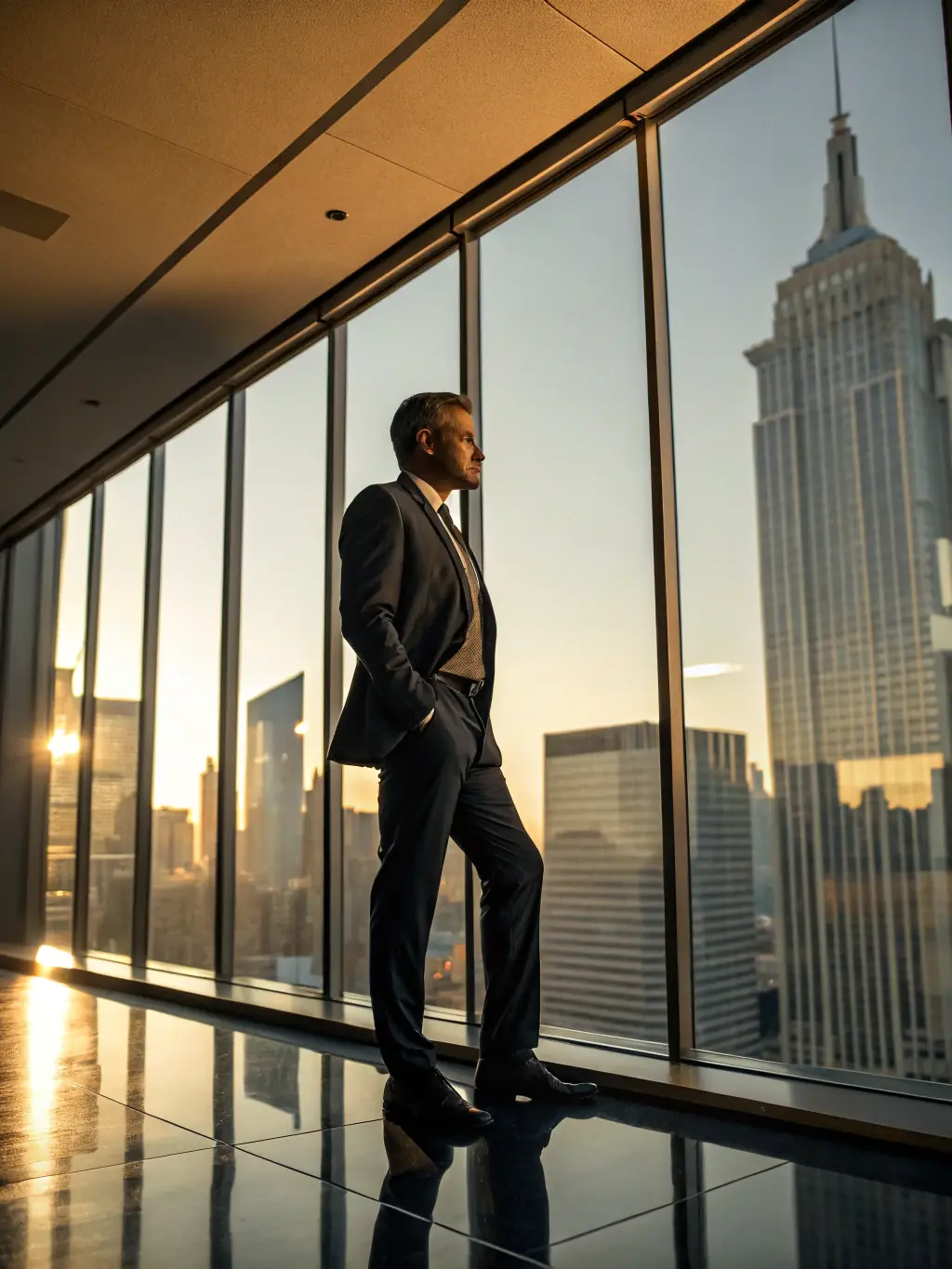An image of a financial advisor analyzing investment charts on a computer screen with a Mexican city skyline in the background, representing Investment Strategies.